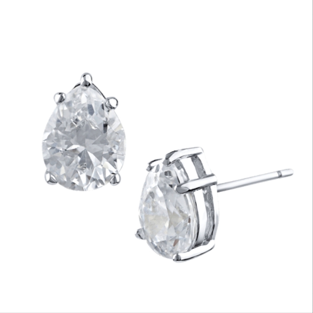 Elegant Cubic Zirconia pear stud Earrings